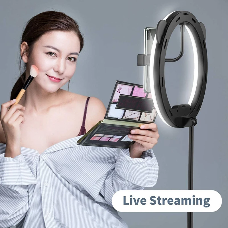 10 Inch Ring Light with Stand and Phone Holder, LED Selfie Light Ring for YouTube Video Live Stream Makeup Photography
10 Inch Ring Light with Stand and Phone Holder, LED Selfie Light Ring for YouTube Video Live Stream Makeup Photography