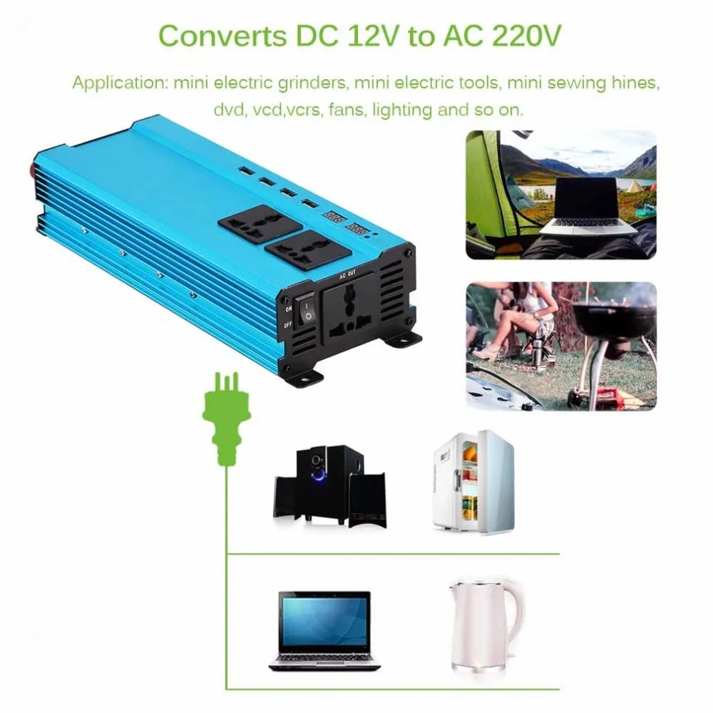 5000 Вт автомобильный инвертор зарядное устройство DC 12 V/24 V к AC 220V синусоидальный