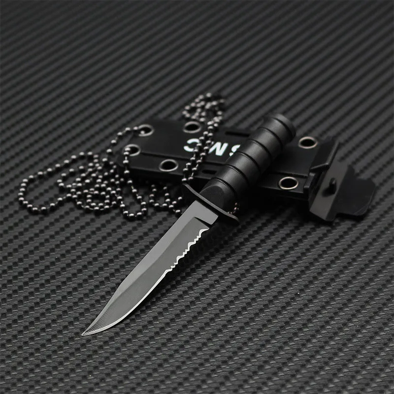 Outdoor Survival Tactical Knife Sawtooth Blade Fixed Portable Mini Necklace Small Straight Knife Case Fruit Knife Hunting
Outdoor Survival Tactical Knife Sawtooth Blade Fixed Portable Mini Necklace Small Straight Knife Case Fruit Knife Hunting