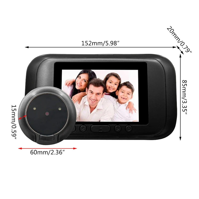 

2021 New Smart Video Doorbell Camera Automatic Photo/Video IR Night Vision 1.0MP Image Sensor 3.5'' High Definition Screen