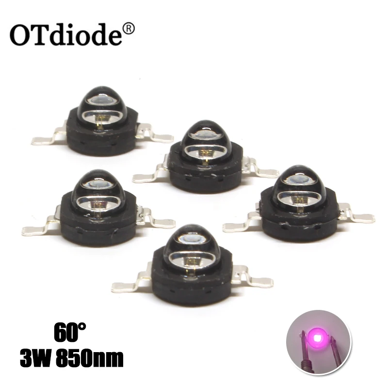 10pcs High Power LED IR 850nm Infrared 3W LED Bead 60 Degree Radiation Bulb Laser Flashlight For Night Vision Camera
10pcs High Power LED IR 850nm Infrared 3W LED Bead 60 Degree Radiation Bulb Laser Flashlight For Night Vision Camera