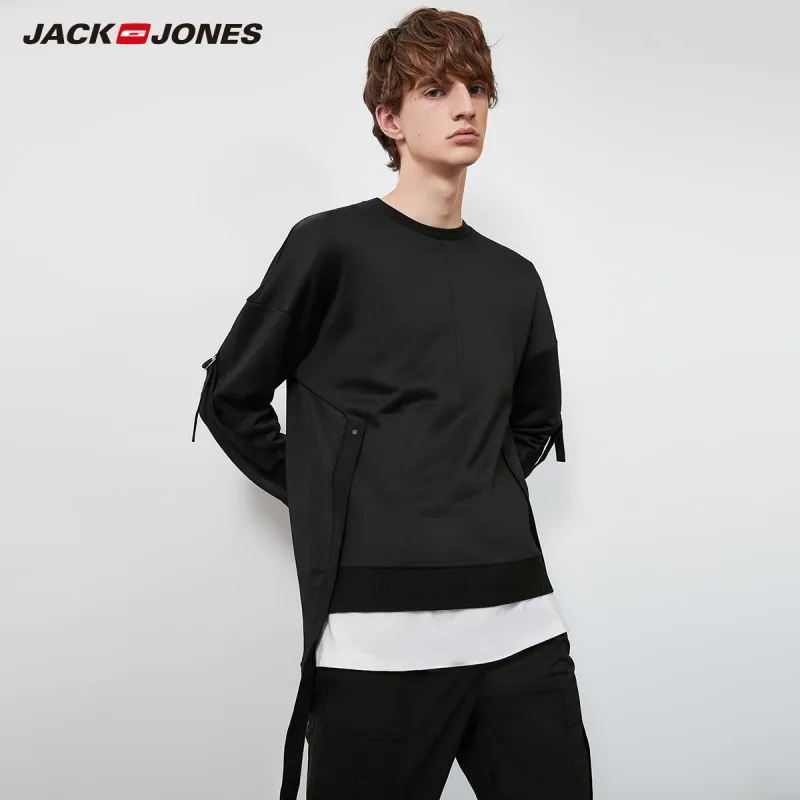 JackJones мужской модный дизайн уличная одежда черный пуловер Толстовка 219333506 |