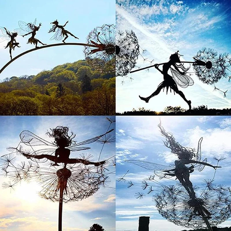 Wire Statue Dancing Fairy Three-Dimensional Artwork Modern Garden Mythology Dandelion Elf Garden Decoration Office Ornaments
Wire Statue Dancing Fairy Three-Dimensional Artwork Modern Garden Mythology Dandelion Elf Garden Decoration Office Ornaments