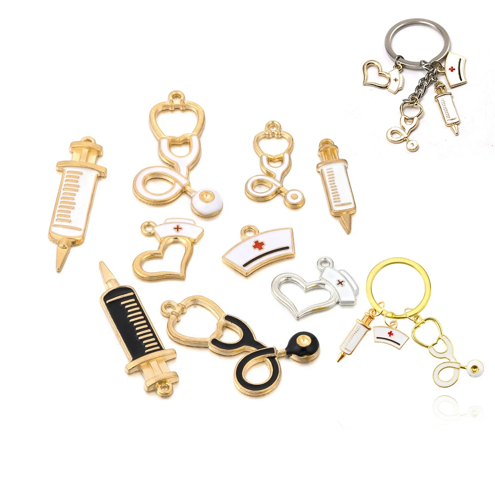10pcs Enamel Medical Tool Charms Nurse Series Syringe Stethoscope Charms Pendant For DIY Jewelry Making Craft Accessories
10pcs Enamel Medical Tool Charms Nurse Series Syringe Stethoscope Charms Pendant For DIY Jewelry Making Craft Accessories