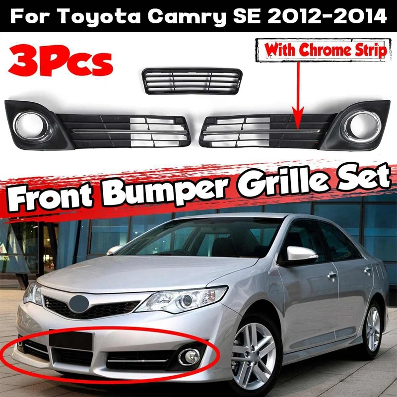 ABS Plastic 3Pcs Car Front Bumper Lower Grille Grill Fog Lamp Cover Bezel Set for Toyota Camry SE 2012 2013 2014
ABS Plastic 3Pcs Car Front Bumper Lower Grille Grill Fog Lamp Cover Bezel Set for Toyota Camry SE 2012 2013 2014