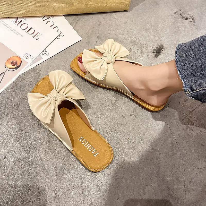 2021 Summer Bowknot Slippers Women's Outer Wear Fashion All-match One-word Soft Bottom Comfortable Non-slip Sandals
2021 Summer Bowknot Slippers Women's Outer Wear Fashion All-match One-word Soft Bottom Comfortable Non-slip Sandals
