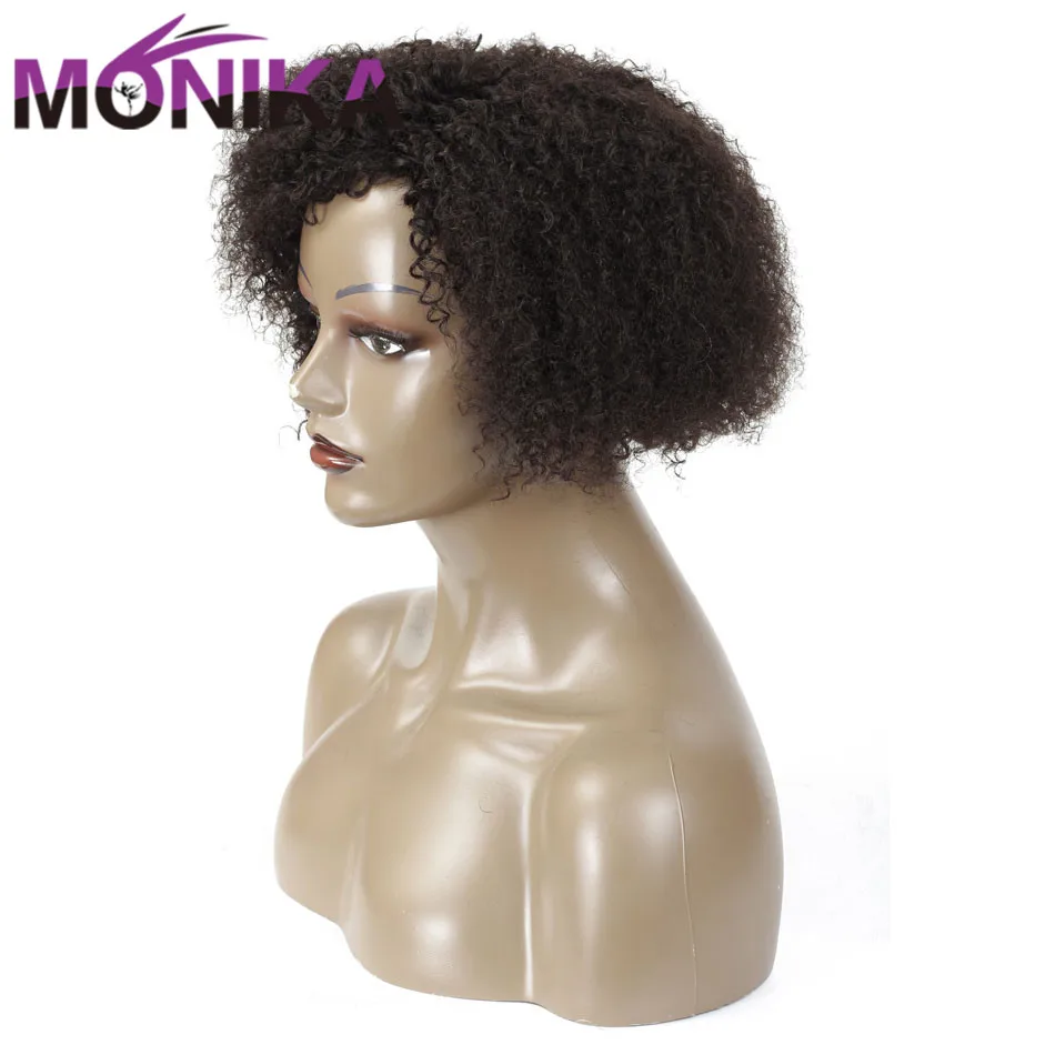 

Monika Peruvian Hair Short Jerry Curl Curly Human Hair Wigs Perruque Cheveux Humain 8inch Women's Wig Non-Remy Machine Made Wigs