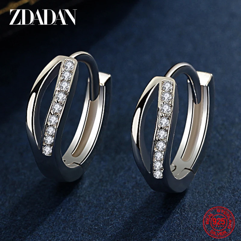 ZDADAN 925 Sterling Silver 15MM Inlaid Zircon Hoop Earring For Women Fashion Wedding Party Jewelry
ZDADAN 925 Sterling Silver 15MM Inlaid Zircon Hoop Earring For Women Fashion Wedding Party Jewelry
