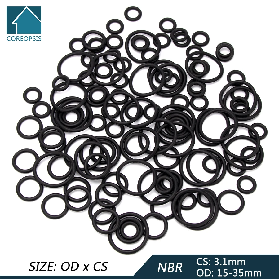 20pcs NBR Nitrile Rubber Sealing O-ring Gasket Replacement Seal O ring OD 15mm-35mm CS 3.1mm Black Washer DIY Accessories S66
20pcs NBR Nitrile Rubber Sealing O-ring Gasket Replacement Seal O ring OD 15mm-35mm CS 3.1mm Black Washer DIY Accessories S66