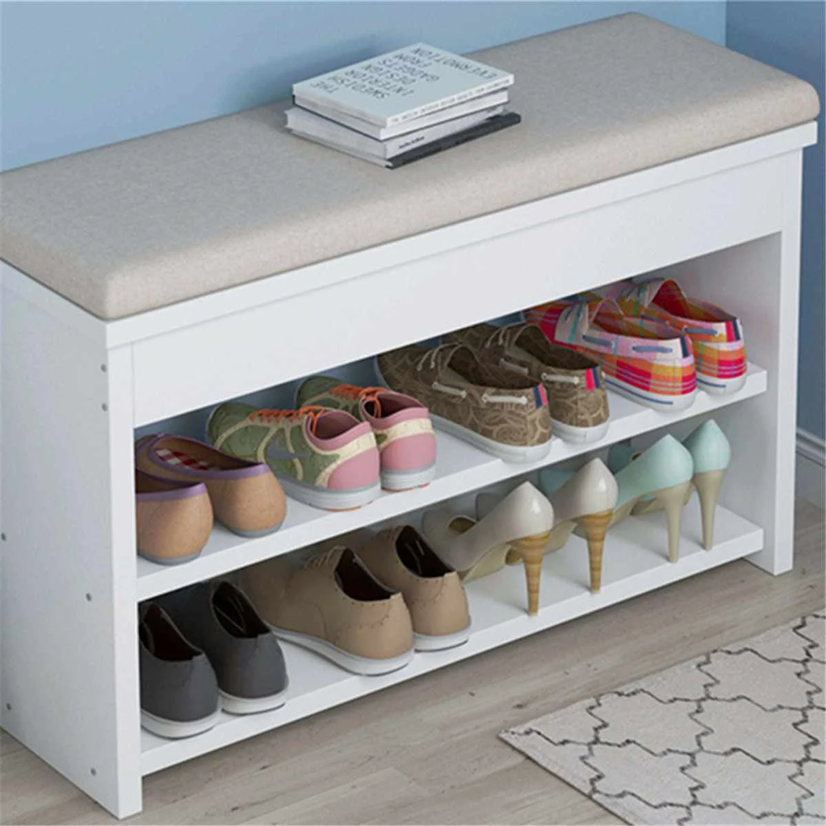 Wooden Shoe Cabinet 2 Tiers Shoe Rack Multifunction Shoe Storage Organizer Fashion Sofa Bench Modern Simple Shoe-changing Stool
Wooden Shoe Cabinet 2 Tiers Shoe Rack Multifunction Shoe Storage Organizer Fashion Sofa Bench Modern Simple Shoe-changing Stool