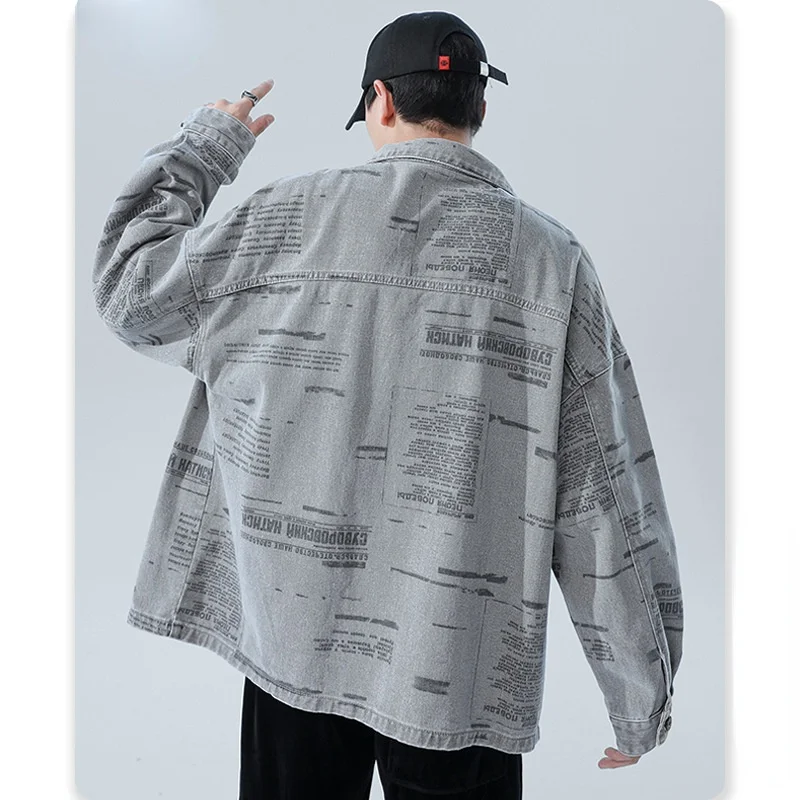 2021 New Autumn Men Grey Denim Jacket Fashion Streetwear Casual Cotton Letter Printed Jeans Coat Male Loose Harajuku Jacket 5XL
2021 New Autumn Men Grey Denim Jacket Fashion Streetwear Casual Cotton Letter Printed Jeans Coat Male Loose Harajuku Jacket 5XL