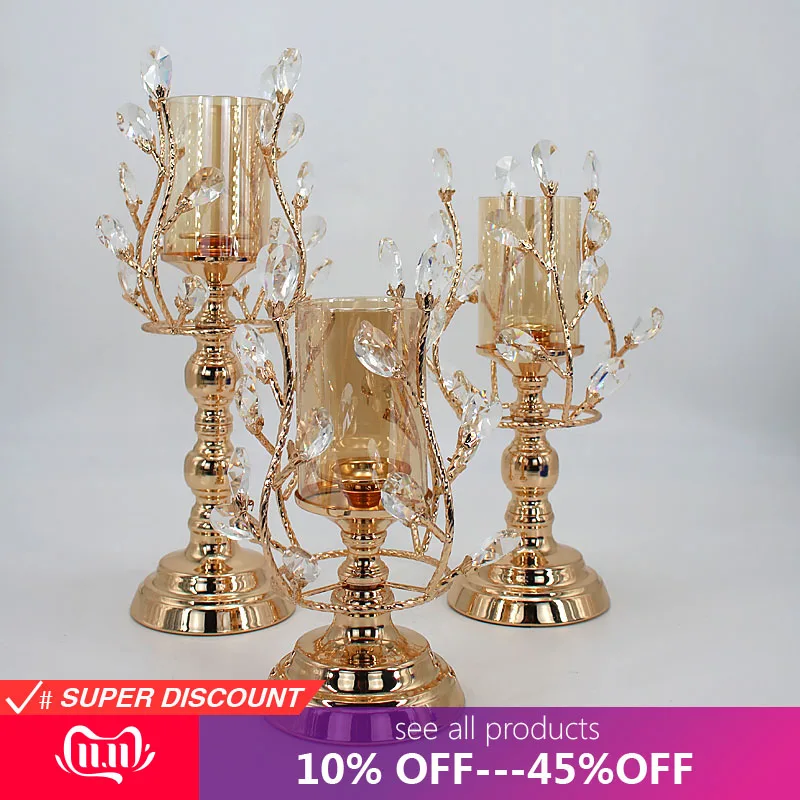 NEW Nordic Creative metal crystal Candlestick Flower arrangement Candle holder wedding Decorative ornaments
NEW Nordic Creative metal crystal Candlestick Flower arrangement Candle holder wedding Decorative ornaments