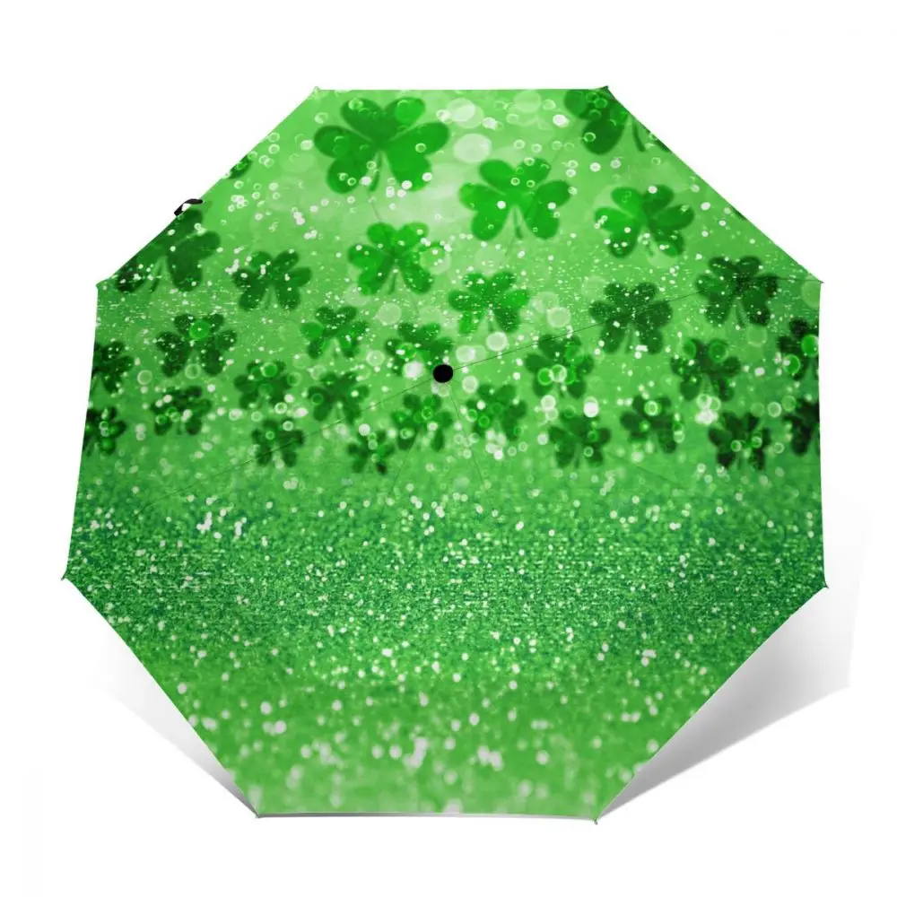 Wind Resistant Fully-Automatic Umbrella Green Glitter Sparkle Irish Shamrock Clovers Rain 3 Folding Parasol Travel Car Umbrella
Wind Resistant Fully-Automatic Umbrella Green Glitter Sparkle Irish Shamrock Clovers Rain 3 Folding Parasol Travel Car Umbrella