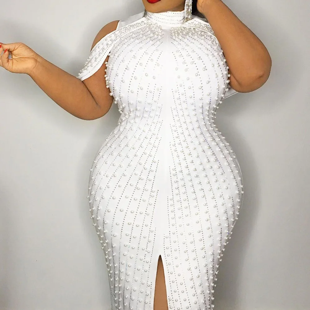 2021 Plus Size Sleeveless Turtleneck Knee-Length Bead High Waist Women's Dress Summer Party Cocktail Bead Split Plain Trends
2021 Plus Size Sleeveless Turtleneck Knee-Length Bead High Waist Women's Dress Summer Party Cocktail Bead Split Plain Trends