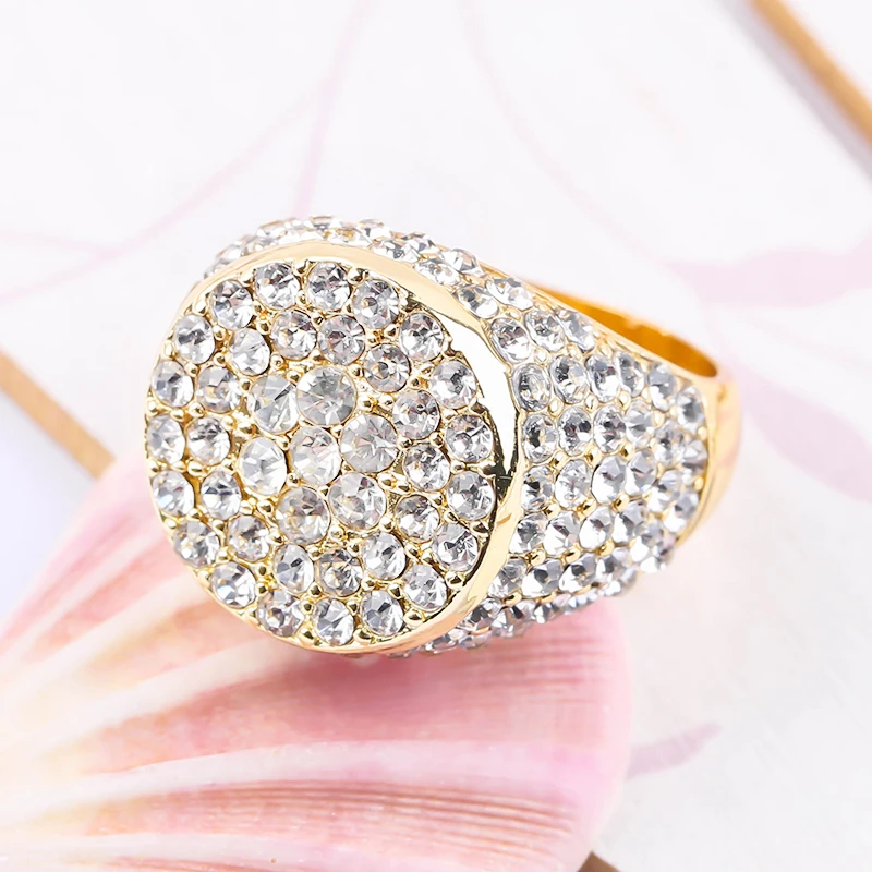 Fashion Fill Crystal Rings for Women Gold Color Hip Hop Lady Wedding Engagement Party Chunky Ring Luxury Jewelry Best Gift
Fashion Fill Crystal Rings for Women Gold Color Hip Hop Lady Wedding Engagement Party Chunky Ring Luxury Jewelry Best Gift