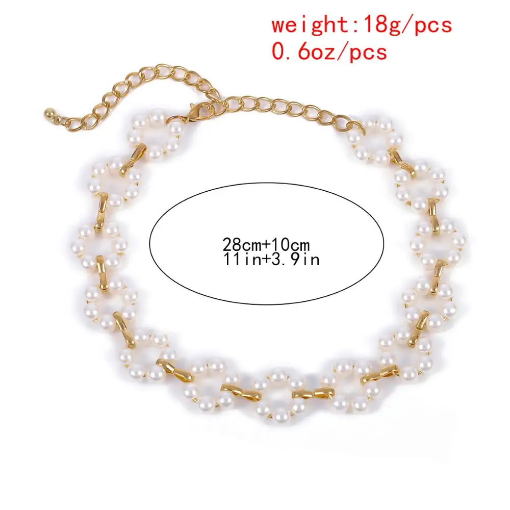 Lacteo Bohemian Beads Imitation Pearl Chain Choker Necklace Summer Beach Round Flower Shape Charm Necklace Jewelry for Women 
Lacteo Bohemian Beads Imitation Pearl Chain Choker Necklace Summer Beach Round Flower Shape Charm Necklace Jewelry for Women