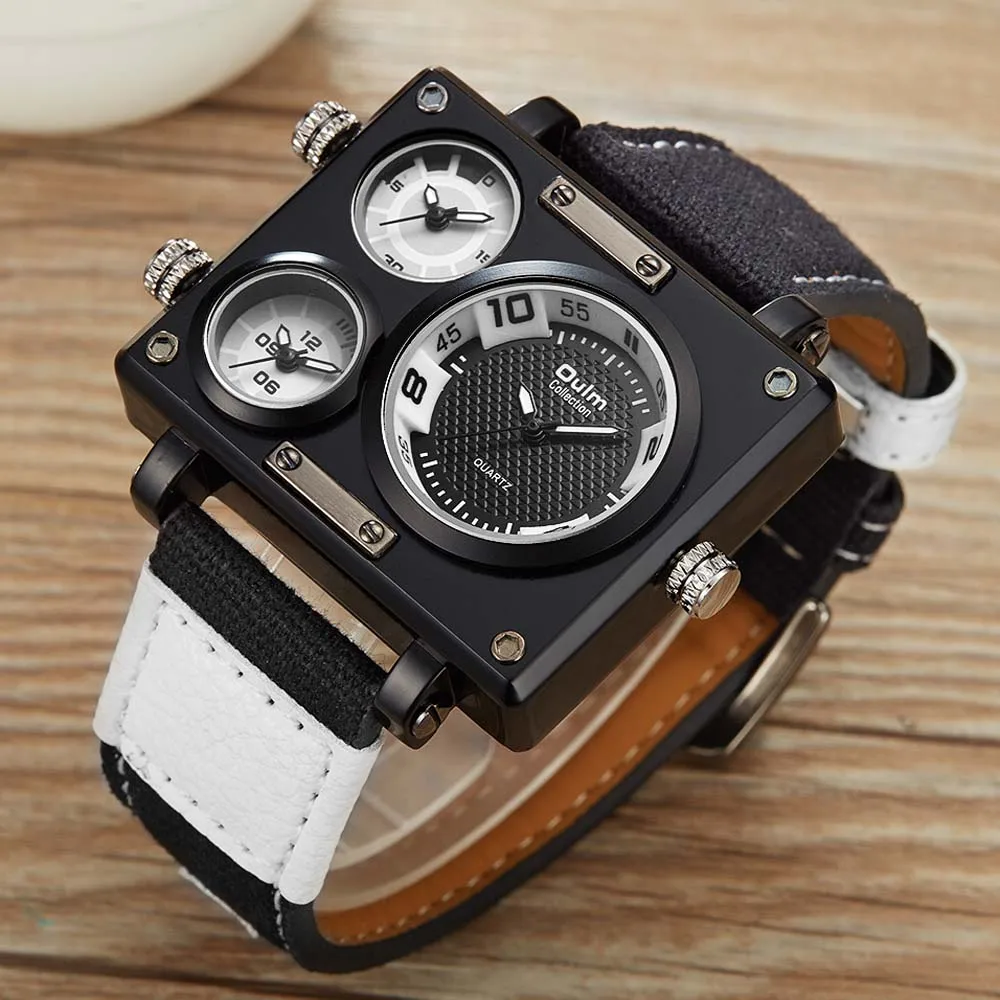 OULM Watch Men 3 Time Zones Quartz Fabric Watches Fashion Cool Rectangle Watches reloj de hombre 2020 relogios masculino uhren
OULM Watch Men 3 Time Zones Quartz Fabric Watches Fashion Cool Rectangle Watches reloj de hombre 2020 relogios masculino uhren