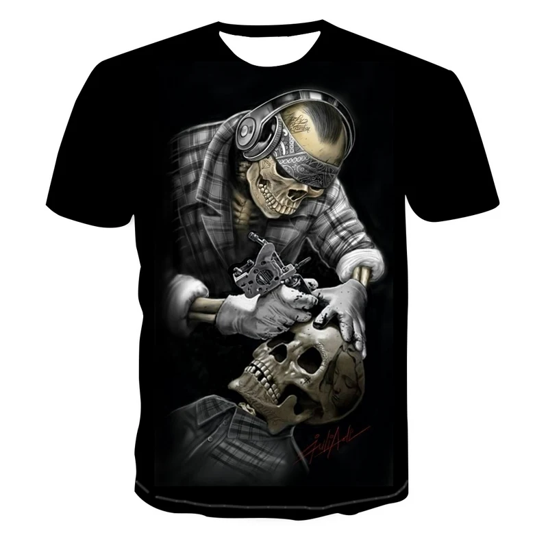 Summer new men's T-shirt 3D street skull fashion short-sleeved shirt Street round neck T-shirt unisex casual T-shirt
Summer new men's T-shirt 3D street skull fashion short-sleeved shirt Street round neck T-shirt unisex casual T-shirt