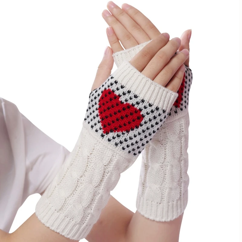Women Winter Twist Cable Knit Half Finger Gloves Sweet Heart Jacquard Driving Fingerless Mittens Thumbhole Arm Warmers
Women Winter Twist Cable Knit Half Finger Gloves Sweet Heart Jacquard Driving Fingerless Mittens Thumbhole Arm Warmers