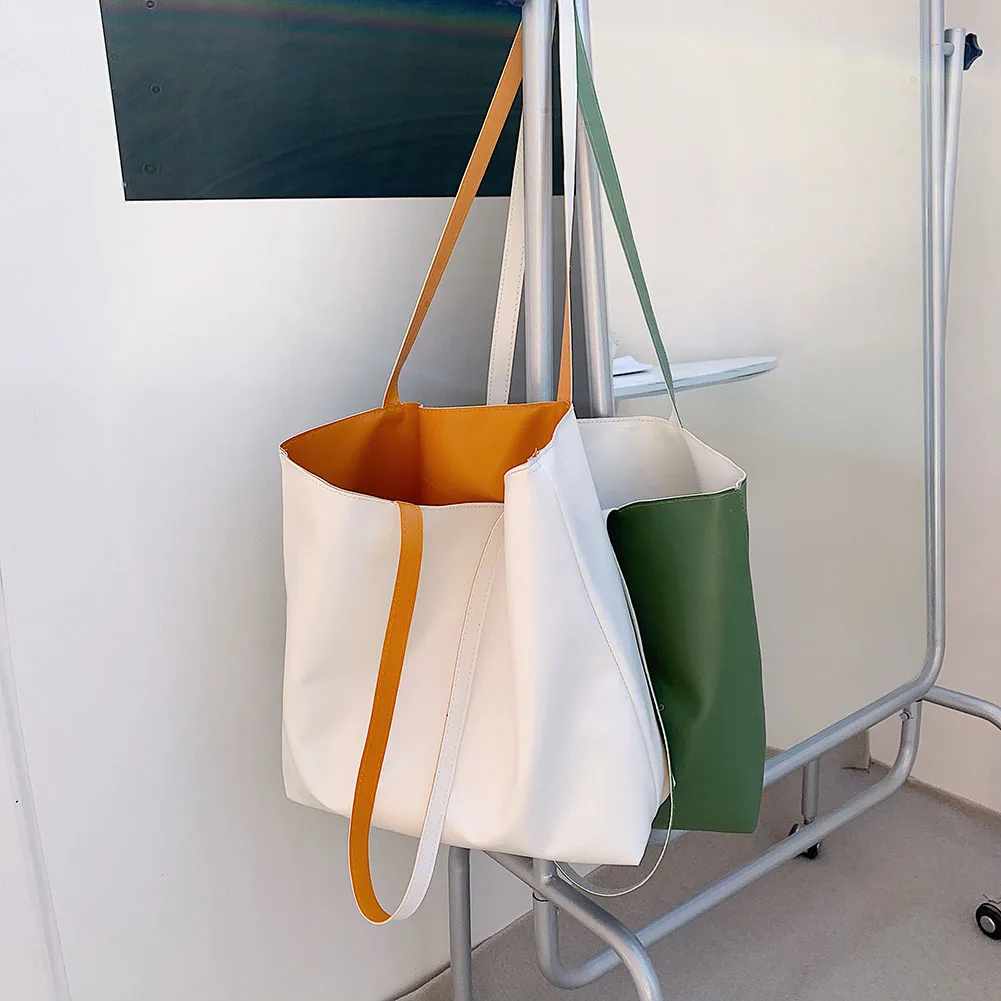 Fashion Women Pure Color PU Leather Shoulder Shopping Tote Bag Casual Ladies Double-sided Large Capacity Handbags
Fashion Women Pure Color PU Leather Shoulder Shopping Tote Bag Casual Ladies Double-sided Large Capacity Handbags