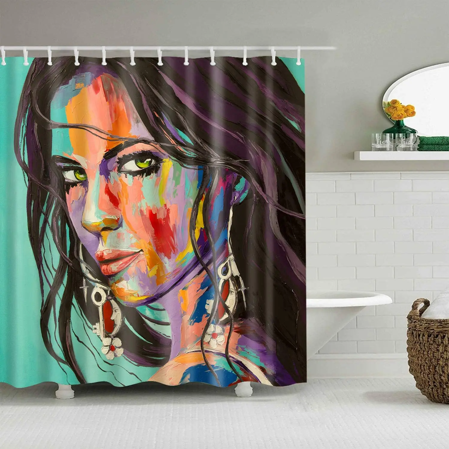 Acuarela Fondo Verde Belleza niña Color Graffiti Cara baño Cortina de Ducha Impermeable fácil de Limpiar Duradero y Resistente a
Acuarela Fondo Verde Belleza niña Color Graffiti Cara baño Cortina de Ducha Impermeable fácil de Limpiar Duradero y Resistente a