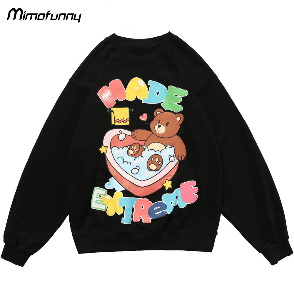 Sweatshirt Hoodie Men Colorful Letter Patch Cartoon Bear Print O-Neck Pullover Oversize Couple Harajuku College Style Streetwear
Sweatshirt Hoodie Men Colorful Letter Patch Cartoon Bear Print O-Neck Pullover Oversize Couple Harajuku College Style Streetwear