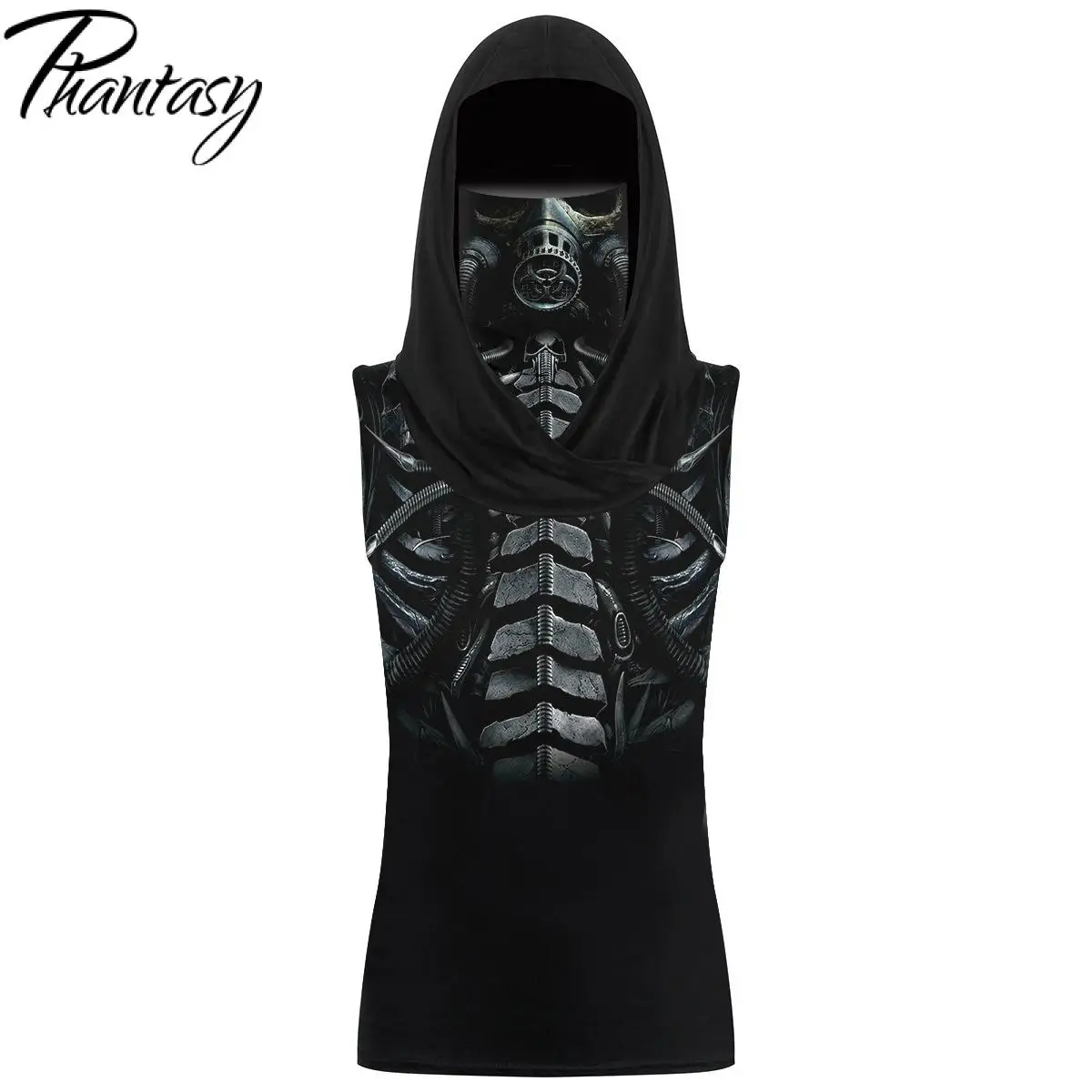 Phantasy Famale Clothing Women Skull Skeleton Mask T-shirts Cosplay Hooded Half Face Scarf Tshirt Halloween Party Tops Sleeveles
Phantasy Famale Clothing Women Skull Skeleton Mask T-shirts Cosplay Hooded Half Face Scarf Tshirt Halloween Party Tops Sleeveles