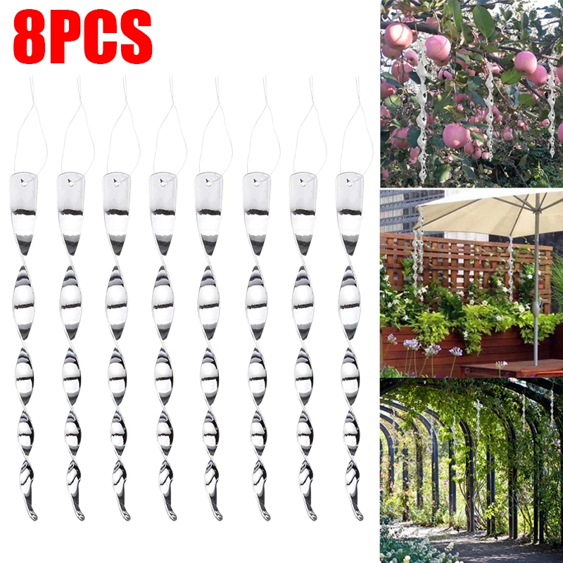 8pcs 30cm Wind Twisting Scare Rod Bird Repellent Silver Reflective Deterrent Rods Hanging Protect Crop For Garden Bird Supplies 
8pcs 30cm Wind Twisting Scare Rod Bird Repellent Silver Reflective Deterrent Rods Hanging Protect Crop For Garden Bird Supplies
