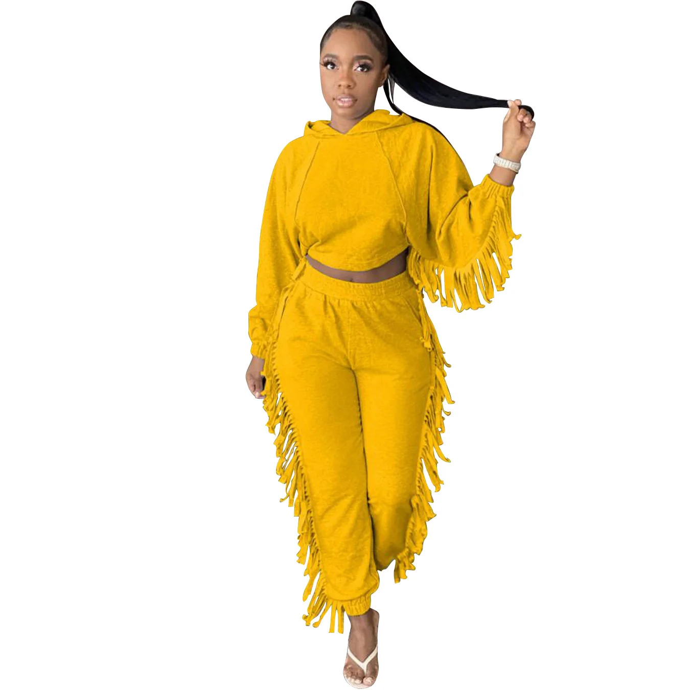 Casaul Women Tracksuit Two Piece Set Tassel Solid Color Loose Hooded Shirt And Long Pants Sportsuit Clothes For Women
Casaul Women Tracksuit Two Piece Set Tassel Solid Color Loose Hooded Shirt And Long Pants Sportsuit Clothes For Women