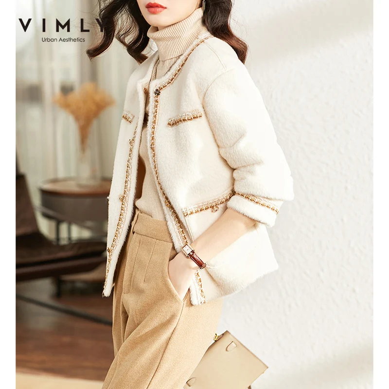 Vimly Winter Warm Jacket for Women 2021 New Fashion Button Up Lambswool Coat Korean Elegant Jackets Female Overcoat V0267
Vimly Winter Warm Jacket for Women 2021 New Fashion Button Up Lambswool Coat Korean Elegant Jackets Female Overcoat V0267