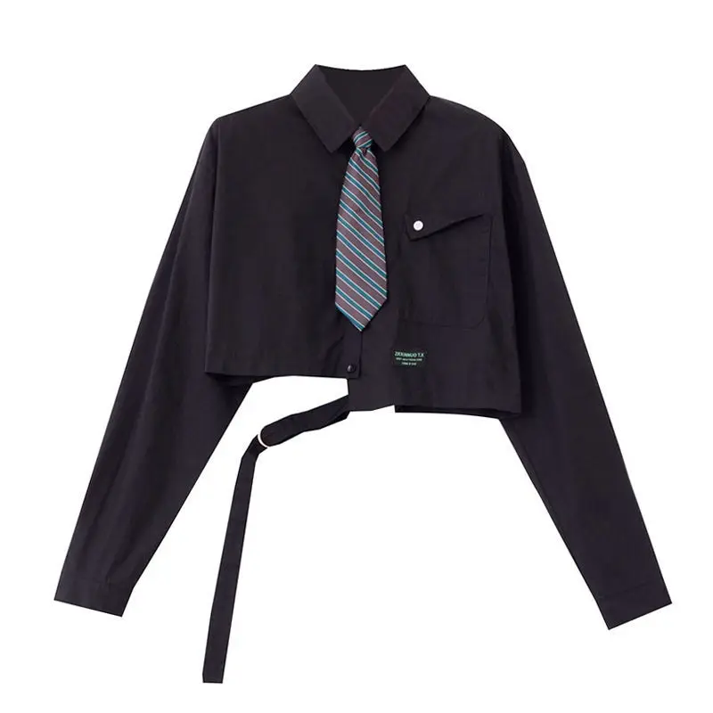 2021 Irregular Design Blouse Women New Korean Style Fashion All-match Tie JK Short Top Undefined
2021 Irregular Design Blouse Women New Korean Style Fashion All-match Tie JK Short Top Undefined