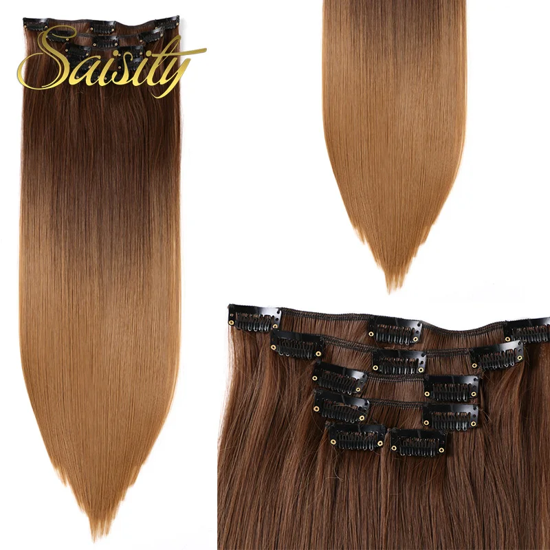 Saiaity Synthetic Long Straight Clip in Hair Extensions 22" Women Fake False Hair Pieces Ombre Black Brown Blonde Styling Hair
Saiaity Synthetic Long Straight Clip in Hair Extensions 22" Women Fake False Hair Pieces Ombre Black Brown Blonde Styling Hair