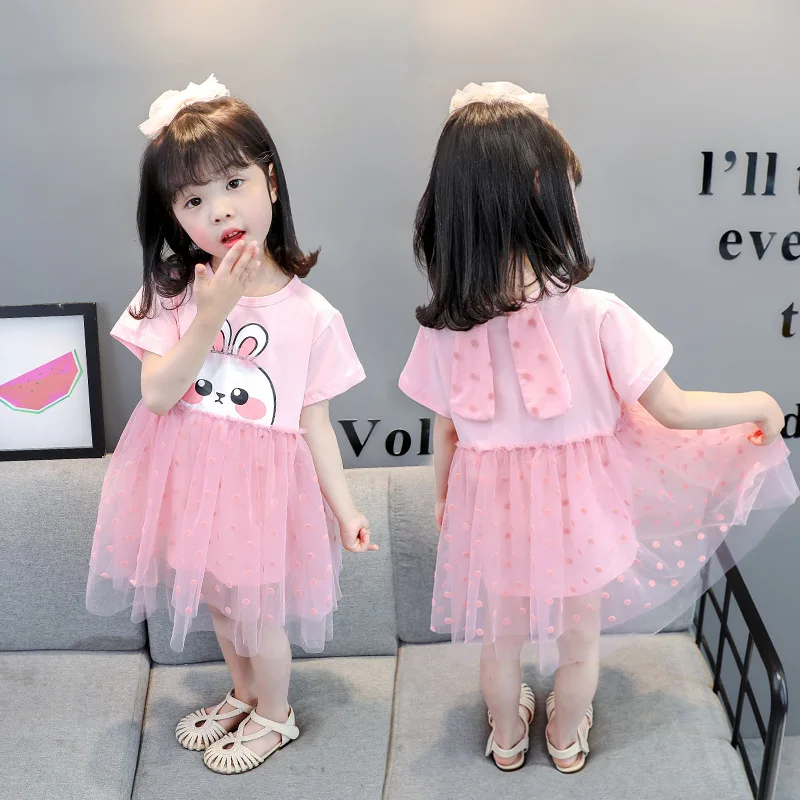 Summer New Baby Girl Clothes Patchwork Mesh Short Sleeve Tutu Dress Rabbit Cute Korean Princess Dress Kids Dress for Girls 0-4Y
Summer New Baby Girl Clothes Patchwork Mesh Short Sleeve Tutu Dress Rabbit Cute Korean Princess Dress Kids Dress for Girls 0-4Y