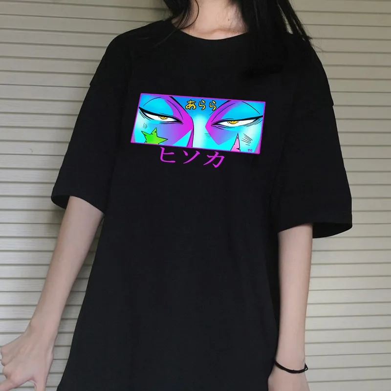 Hisoka Morow eye Japanese anime Gothic women's T-shirt vintage Harajuku Oversize loose top Fun cartoon print T-shirt Streetwear
Hisoka Morow eye Japanese anime Gothic women's T-shirt vintage Harajuku Oversize loose top Fun cartoon print T-shirt Streetwear