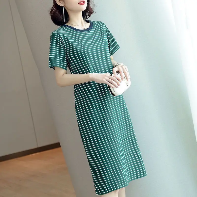 Women's Cotton Midi T-shirt Summer Loose and Plus-sized Striped Skirt Woman Skirts Mujer Faldas Saias Mulher
Women's Cotton Midi T-shirt Summer Loose and Plus-sized Striped Skirt Woman Skirts Mujer Faldas Saias Mulher