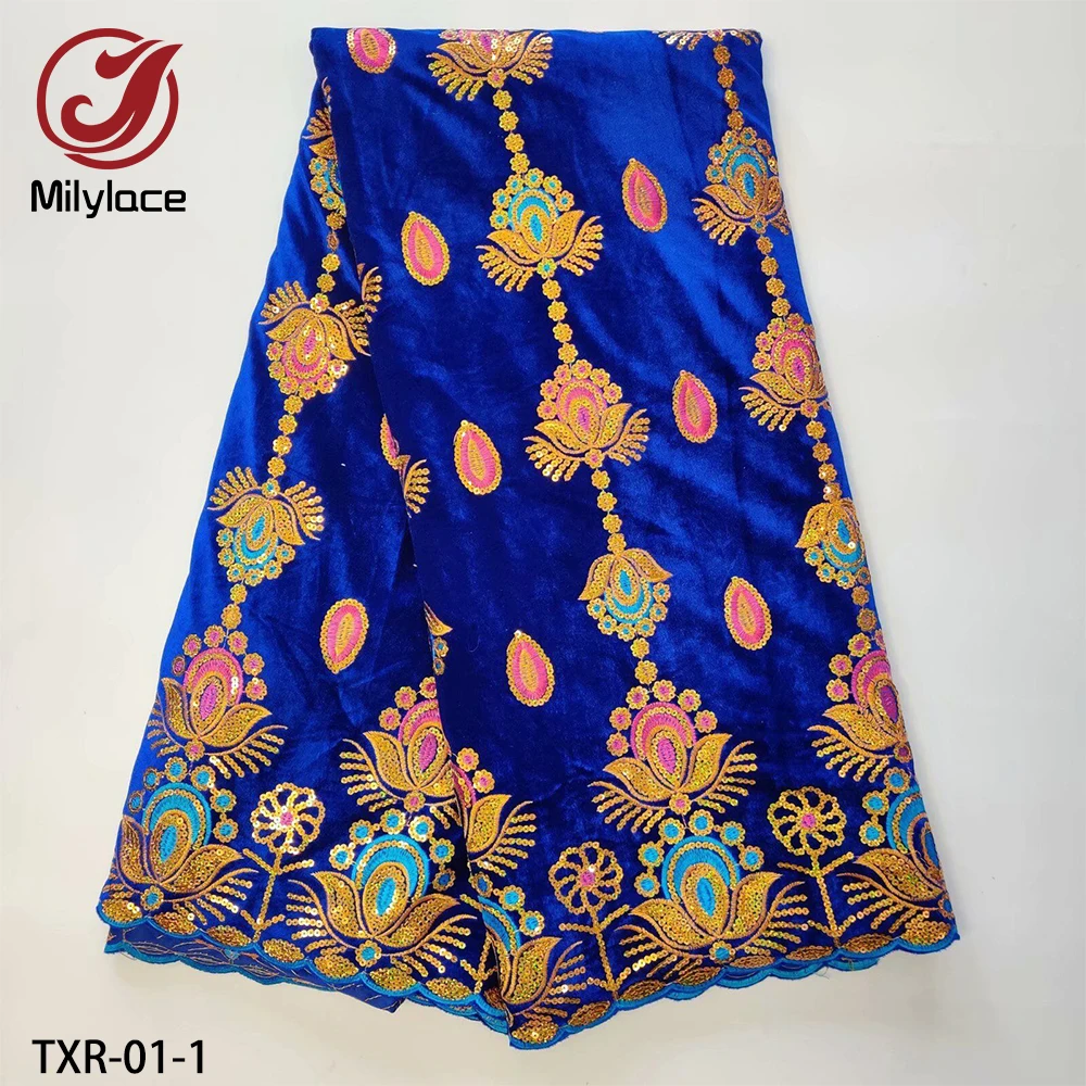 Velvet Lace Fabric Latest Nigerian Embroidered French Lace Fabric High Quality African Sequined Lace Fabric TXR-01
Velvet Lace Fabric Latest Nigerian Embroidered French Lace Fabric High Quality African Sequined Lace Fabric TXR-01
