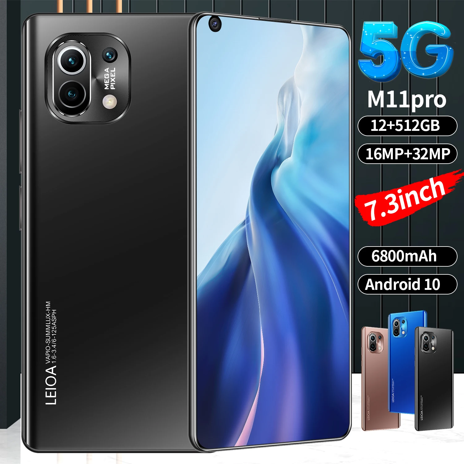 Global Version Phone Xiao M11 Pro Smartphones 7.3inch Android10 Dual Sim12GB 512GB ROM MTK6889 Android 10.0 Deca Core Dual SIM
Global Version Phone Xiao M11 Pro Smartphones 7.3inch Android10 Dual Sim12GB 512GB ROM MTK6889 Android 10.0 Deca Core Dual SIM