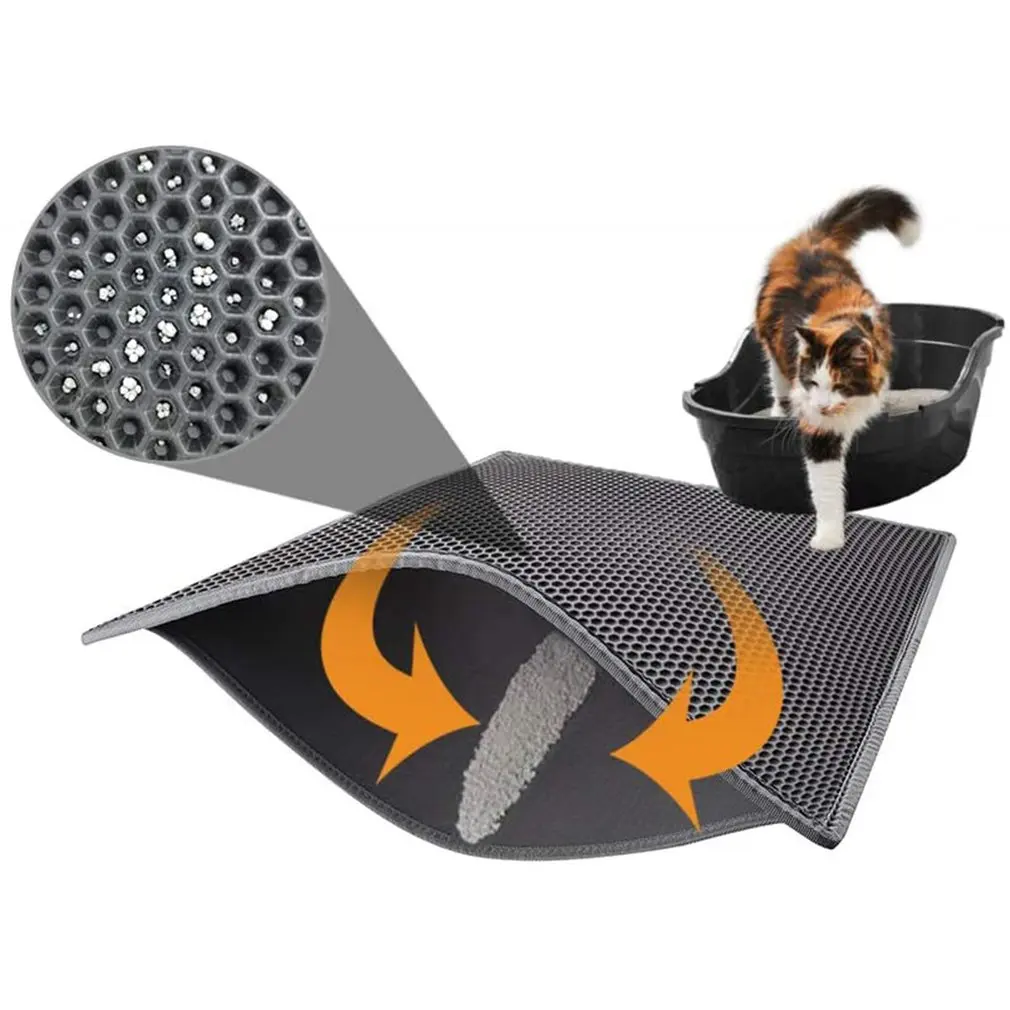 

Environmental Protection Foldable Waterproof Cat Litter Mat Honeycomb Sifting Pad Protect Floor Carpet