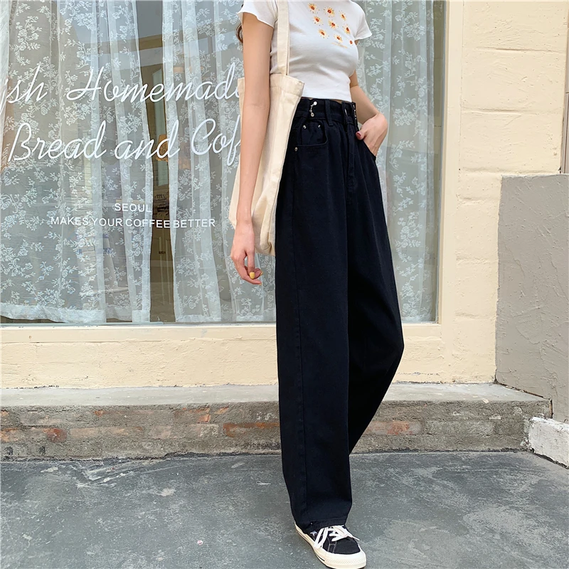 Sister Fara New Spring Autumn Women's Beige Denim Jeans Women High Waist Loose Buttons Casual Wide Leg Black Jeans Ladies Pants
Sister Fara New Spring Autumn Women's Beige Denim Jeans Women High Waist Loose Buttons Casual Wide Leg Black Jeans Ladies Pants