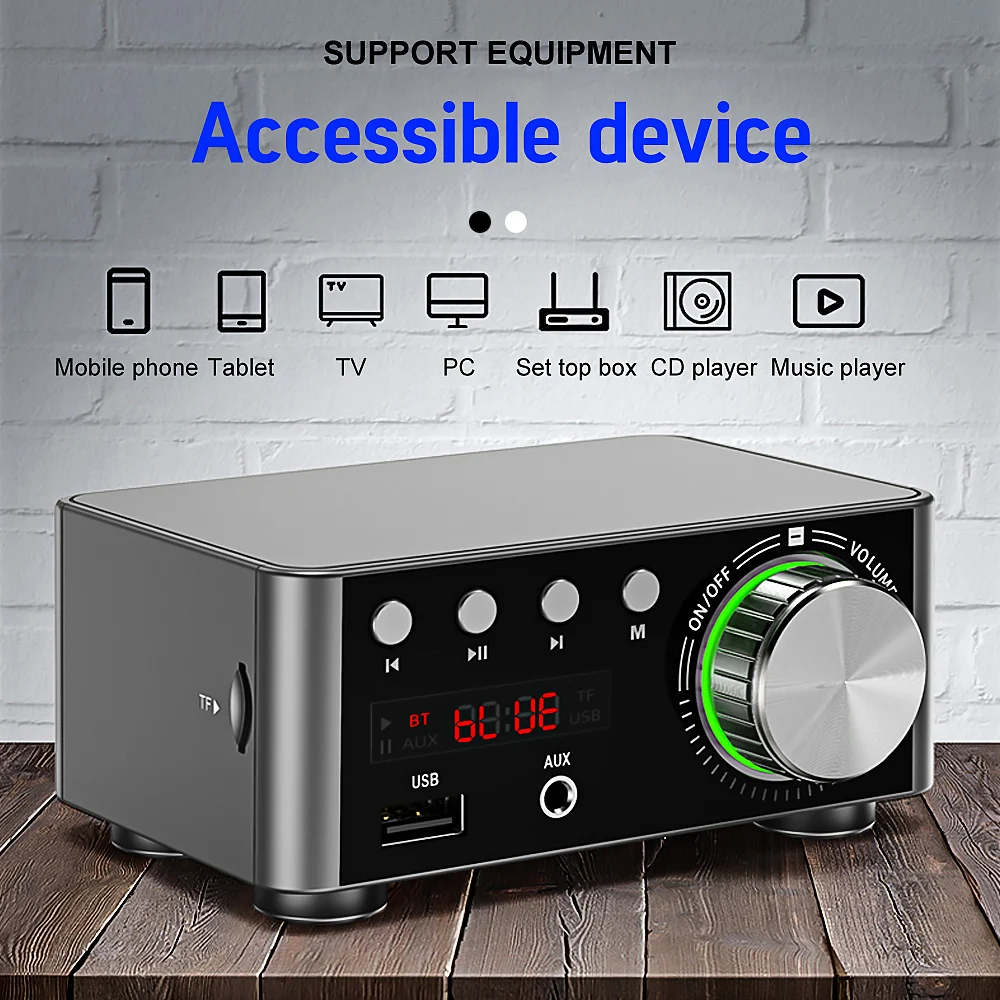 Усилитель звука AIYIMA TPA3116 цифровой Hi Fi усилитель 50Wx2 с поддержкой Bluetooth 5 0 класса D