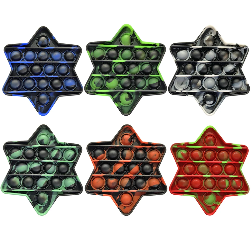 Silicone Tie-Dye Hexagram Shape Push Bubble Sensory Toy Anti-stress Relaxing Fidget Autism Toys Stress Relieve Special Needs
Silicone Tie-Dye Hexagram Shape Push Bubble Sensory Toy Anti-stress Relaxing Fidget Autism Toys Stress Relieve Special Needs