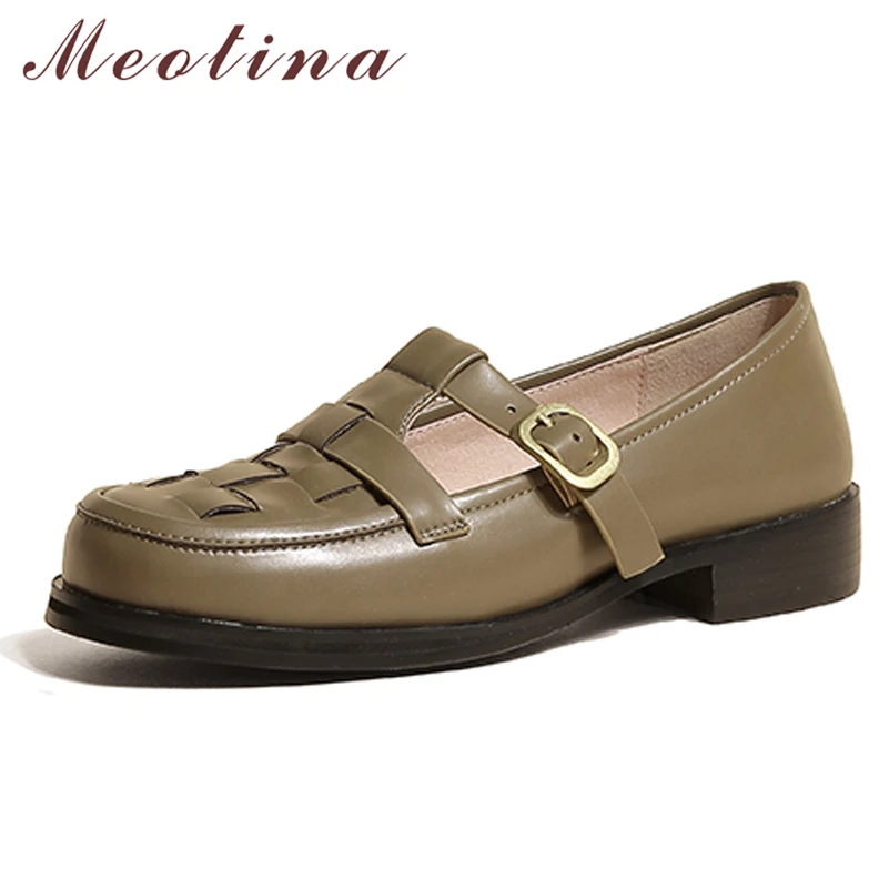 Meotina Genuine Leather Flat T-Strap Shoes Women Buckle Casual Shoes Round Toe Fashion Ladies Footwear Spring Autumn Black Gray
Meotina Genuine Leather Flat T-Strap Shoes Women Buckle Casual Shoes Round Toe Fashion Ladies Footwear Spring Autumn Black Gray