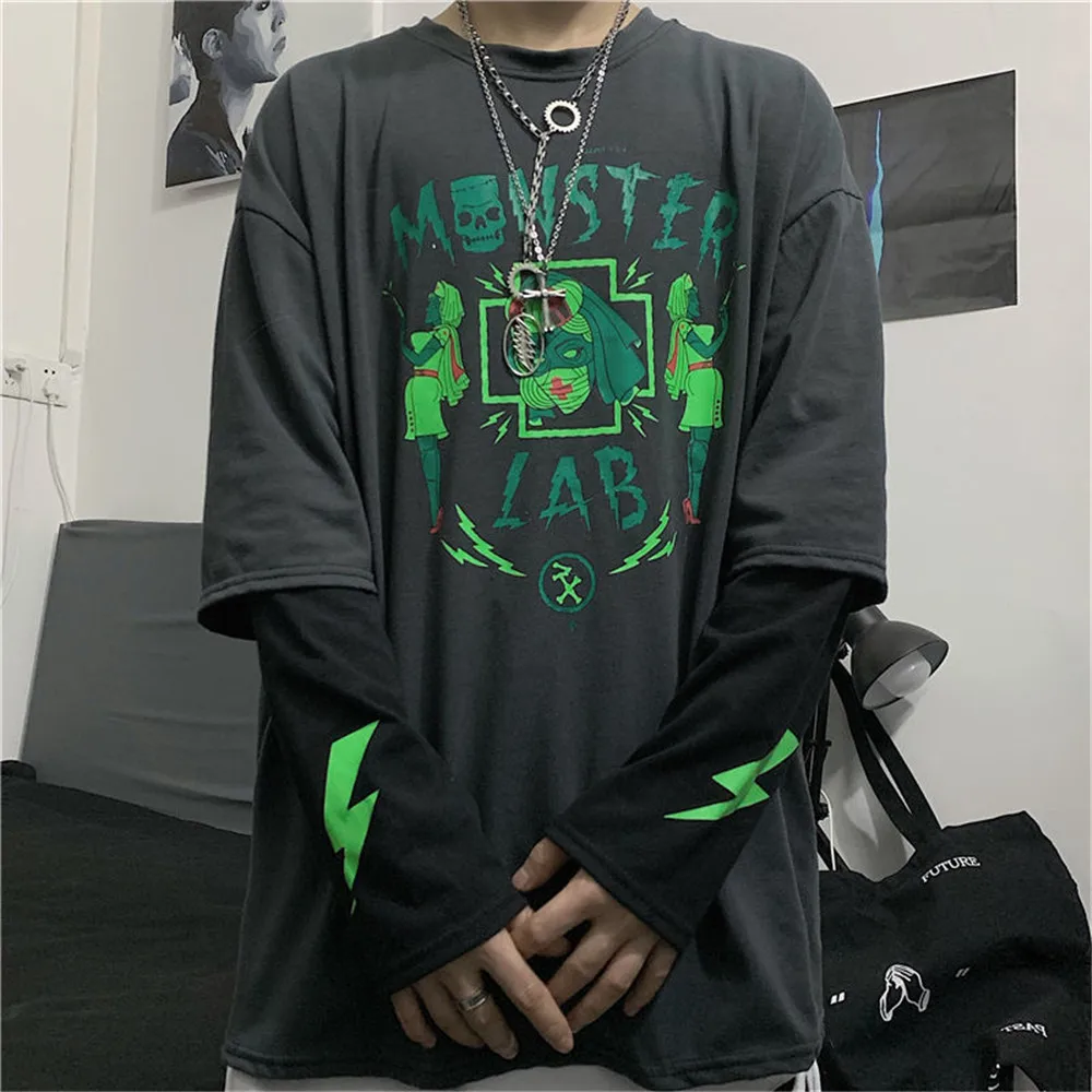 Cool Gray T-Shirt Boys Patchwork Autumn Tops Long Sleeve Men T Shirt Fashion Gothic Japan Hip Hop Funny Vintage T Shirt Girls
Cool Gray T-Shirt Boys Patchwork Autumn Tops Long Sleeve Men T Shirt Fashion Gothic Japan Hip Hop Funny Vintage T Shirt Girls