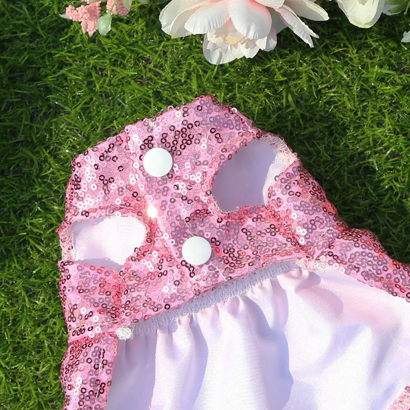 New 2021 Pink Silver Dogs Wedding Dress Sequins Pet Dogs Cats Dress Apparels with Bow Accesorios Para Mascotas
New 2021 Pink Silver Dogs Wedding Dress Sequins Pet Dogs Cats Dress Apparels with Bow Accesorios Para Mascotas