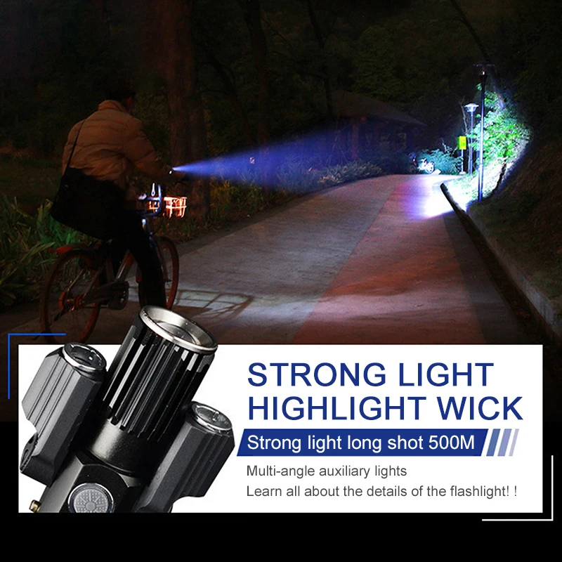 2021 New Bicycle Light Three Head LED Flashlight MTB Bike Front Light Waterproof USB Charging Super Bright Headlight Accessories
2021 New Bicycle Light Three Head LED Flashlight MTB Bike Front Light Waterproof USB Charging Super Bright Headlight Accessories