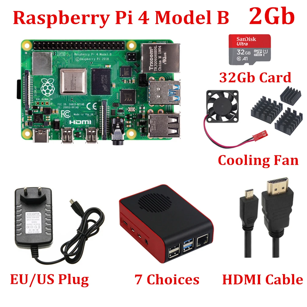 Новый Raspberry Pi 4 Модель B Гб Оперативная память с охлаждающим вентилятором