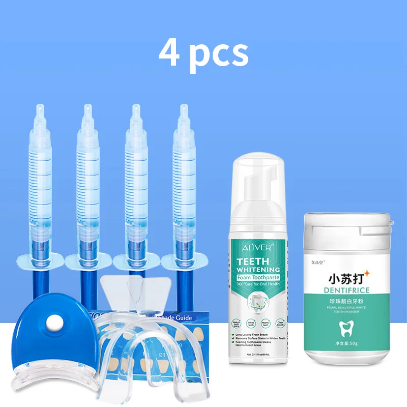 Teeth Whitening Kit +Whitening Powder+Teeth Whitening Foam Toothpaste Teeth Whitening 44% Carbamide Peroxide 3ml Gel Syringes
Teeth Whitening Kit +Whitening Powder+Teeth Whitening Foam Toothpaste Teeth Whitening 44% Carbamide Peroxide 3ml Gel Syringes