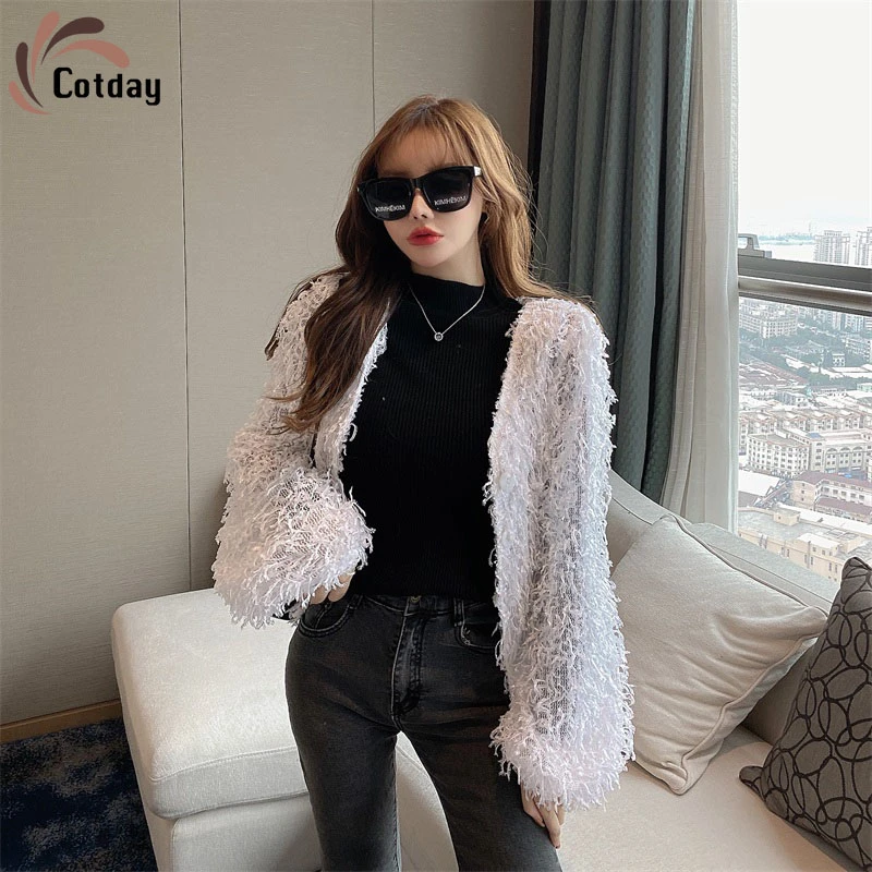 Cotday Reduce Age Hairy Tassels Imitation Fur Cardigan V Neck Single Breasted Winter Women Younger Fashion Slim Faux Fur Coat
Cotday Reduce Age Hairy Tassels Imitation Fur Cardigan V Neck Single Breasted Winter Women Younger Fashion Slim Faux Fur Coat