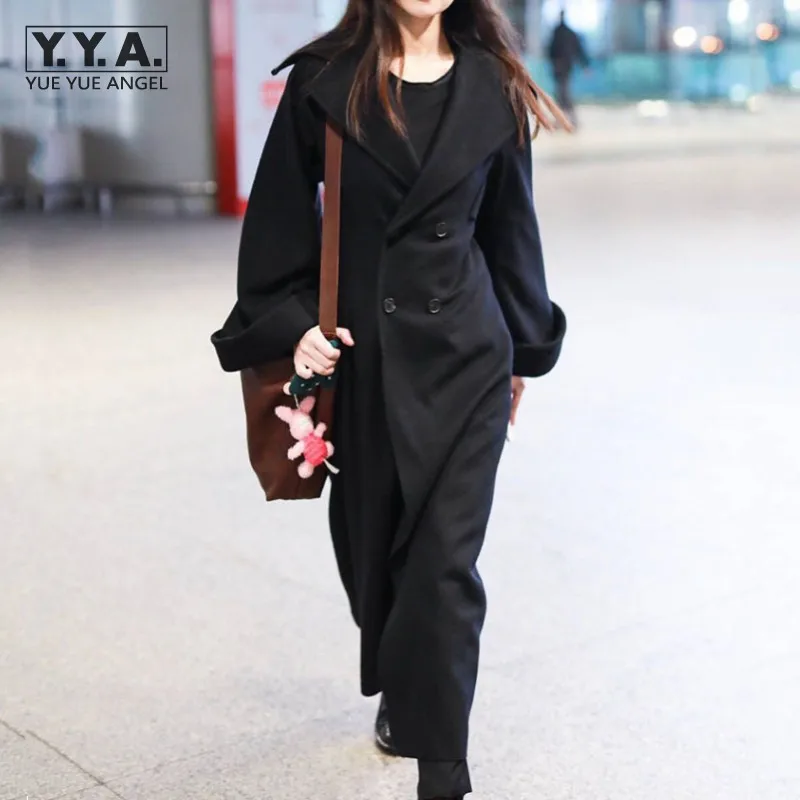 Ladies Black Double Breasted Wool Coat Fashion Designer Women Long Suit Jacket Long Sleeve Outerwear Slim Fit Vintage Overcoat
Ladies Black Double Breasted Wool Coat Fashion Designer Women Long Suit Jacket Long Sleeve Outerwear Slim Fit Vintage Overcoat