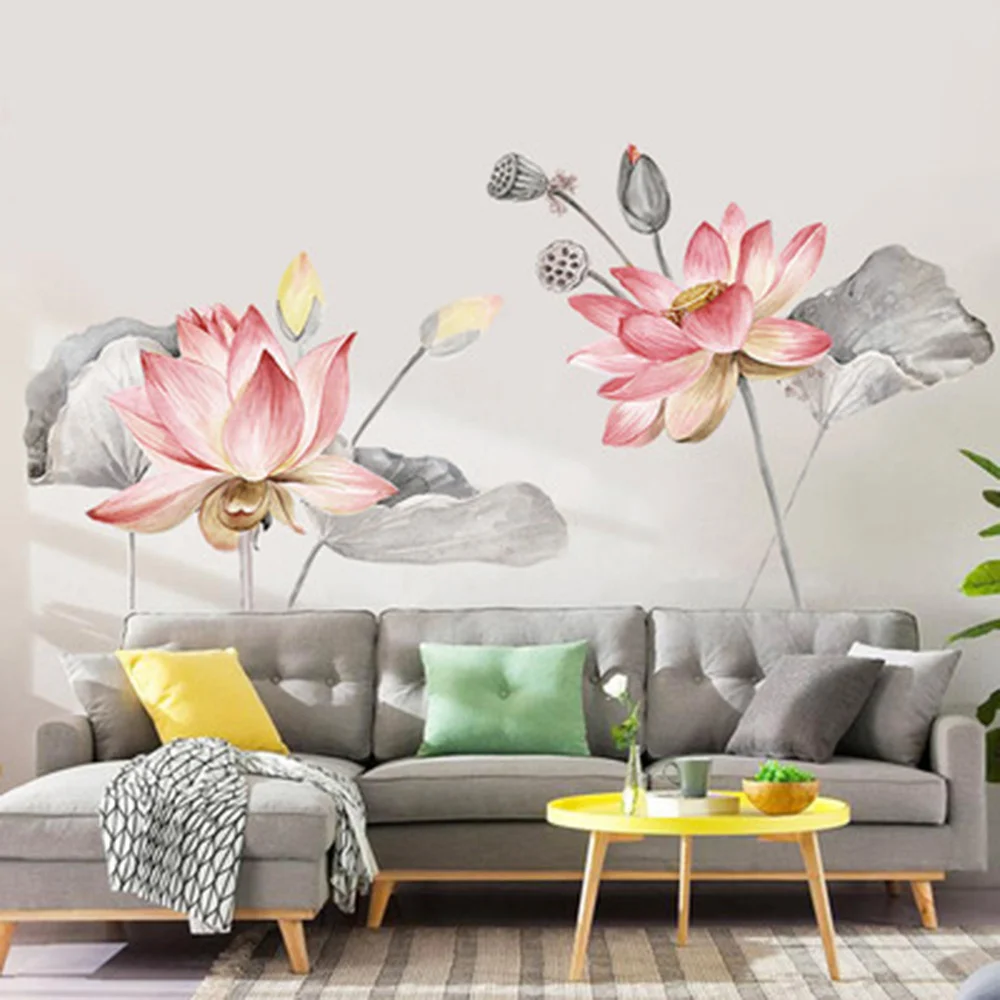 Wall Stickers Living Room Wallpaper Decorations Lotus Lotus Leaf Self-adhesive Flower Decorative Vinyl Wall Adhesive Wallpaper
Wall Stickers Living Room Wallpaper Decorations Lotus Lotus Leaf Self-adhesive Flower Decorative Vinyl Wall Adhesive Wallpaper